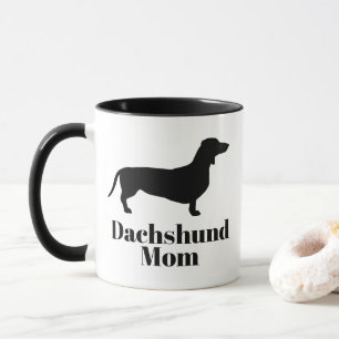 Mug Noir moderne Dachshund Silhouette Dachshund Maman