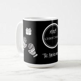 Mug Noir moderne et blanc Personnalisé