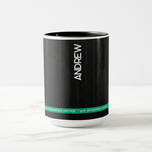 Mug Noir moderne personnalisé (Centre)