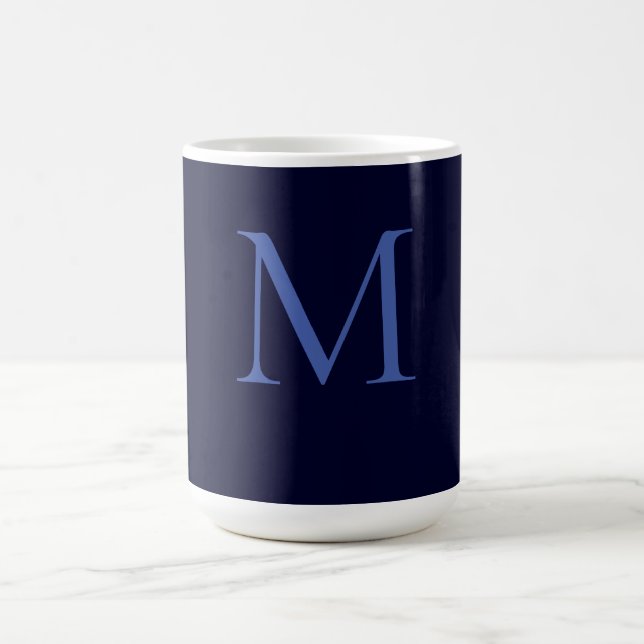 Mug Noir Rocher Bleu profond Classique Unique Monogram (Centre)