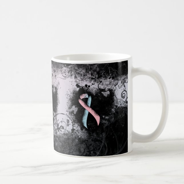 Mug Noir rose et bleu clair Ribbon Sensibilisation Gru (Droite)