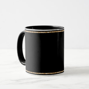 Mug Noir, sobrement élégant, doré,