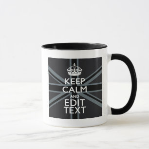 Mug Noir sur Noir Gardez le calme Obtenez votre texte 