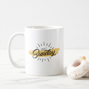 Mug Noir unique "Bonjour dimanche"