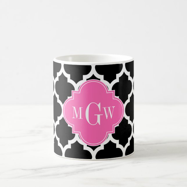 Mug Noir Whal Marocain #5 Hot Rose #2 Nom Monogramme (Centre)