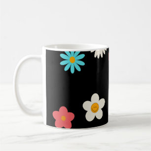 Mug Noir Y2K Fleur sauvage Bold Retro Spring Cuisine