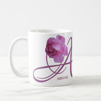 Mug Nom Abigail personnalisable rose fleurs boho