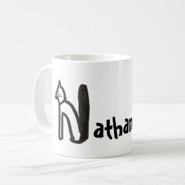 Mug - Nom avec lettre de chat initiale N