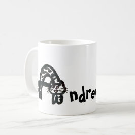 Mug - Nom avec lettre initiale de chat A