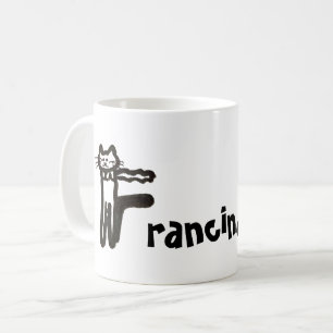 Mug - Nom avec lettre initiale de chat F
