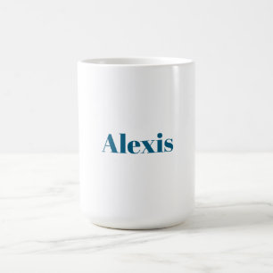 Mug Nom Calligraphie Script Plain Simple Blanc Bleu