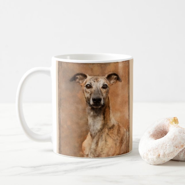 Mug Nom d'ajout de Whippet Dog (Avec donut)