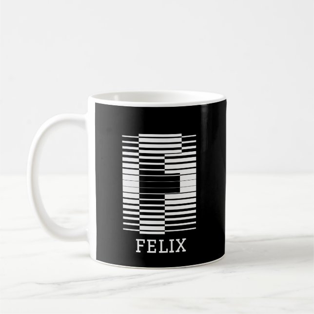 MUG NOM D'ALPHABET F - INITIAL F - NOM PERSONNALISÉ (Gauche)