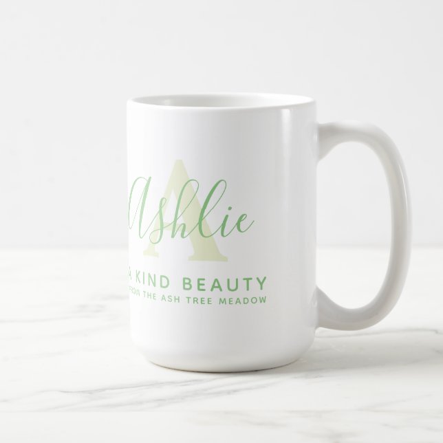 Mug Nom d'Ashlie signification et monogramme Un texte  (Droite)