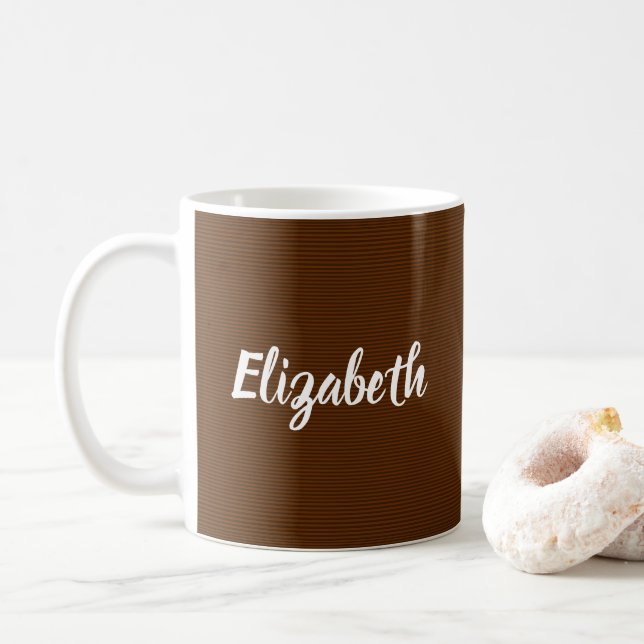 Mug Nom de calligraphie personnalisée Modèle Brown ten (Avec donut)