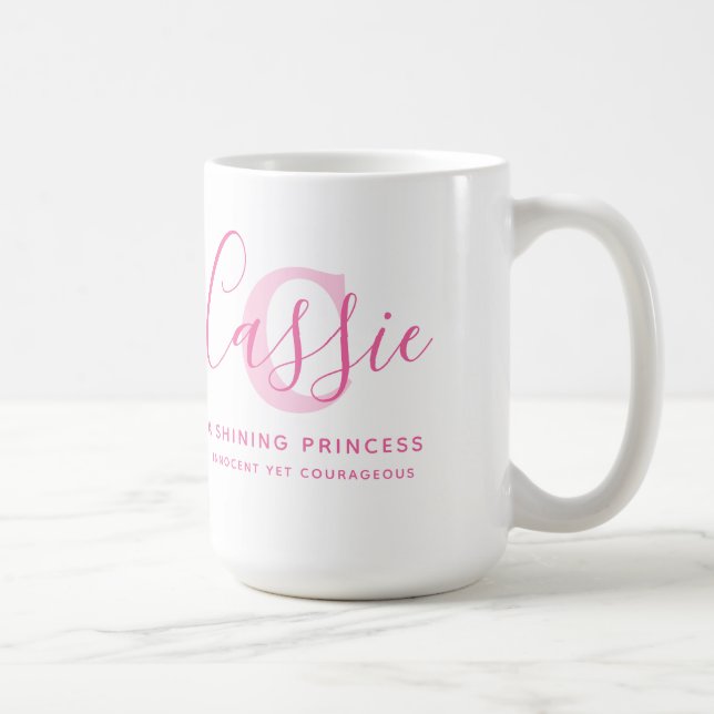 Mug Nom de cassie signification et monogramme de texte (Droite)