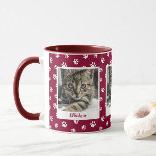 Mug Nom de chat mignon & Photo Empreintes de pattes ro
