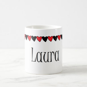 Mug Nom de coeurs de Laura