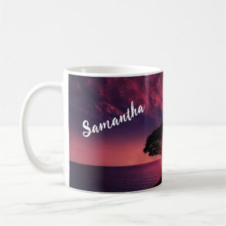 Mug Nom de coucher de soleil rouge