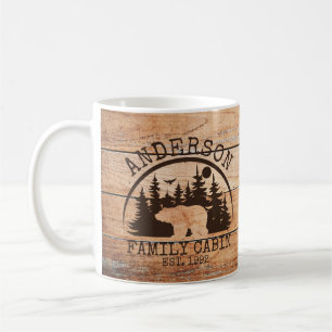 Mug Nom de famille Cabine en bois Personnalisé Rustiqu