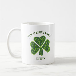 Mug Nom de famille irlandais Vintage Celtic Shamrock p