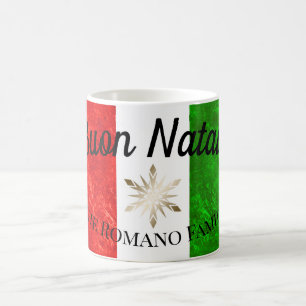 Mug Nom de famille italien Buon Natale Drapeau Noël de