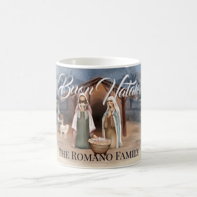 Mug Nom de famille italien Buon Natale Nativité Scène (Centre)