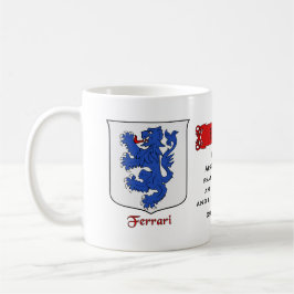 Mug Nom de famille italien Ferrari Heraldic Shield et 