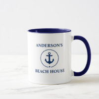 Nom de famille nautique Maison de plage Ancre bleu