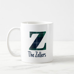 Mug Nom de famille ou nom d'entreprise Lettre écossais