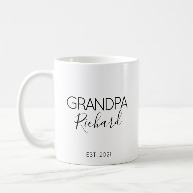 Mug Nom de grand-père Grossesse Faire-part cadeau (Gauche)