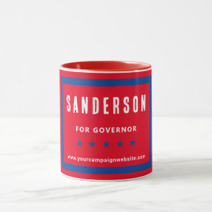 Mug Nom de la campagne électorale politique Bleu blanc