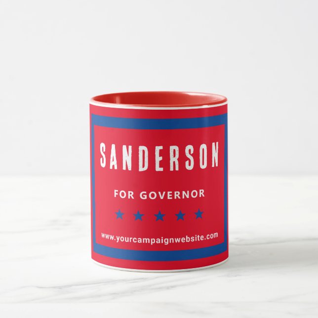 Mug Nom de la campagne électorale politique Bleu blanc (Centre)