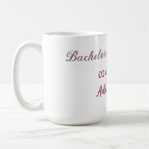 Mug nom de la fête de la future mariée maron date douc