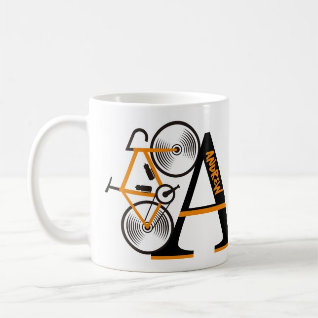 Mug Nom de la lettre de cyclisme sur route (Gauche)
