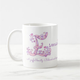 Mug Nom de l'émae signifiant fleur cardiaque E monogra