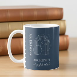 Mug Nom de l'enseignant Architecte d'Esprits Joyeux Bl