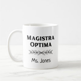 Mug Nom de l'enseignant latin personnalisé Magistra Op
