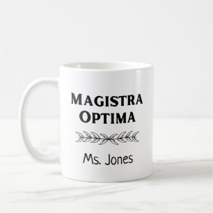 Mug Nom de l'enseignant latin personnalisé Magistra Op