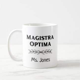 Mug Nom de l'enseignant latin personnalisé Magistra Op
