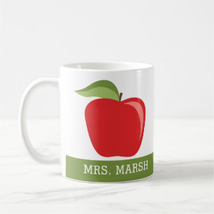 Mug Nom de l'enseignant personnalisé avec Apple modern