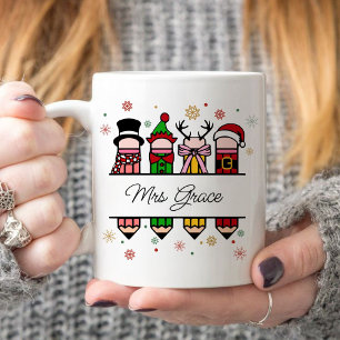 Mug Nom de l'enseignant personnalisé Crayon, cadeau de
