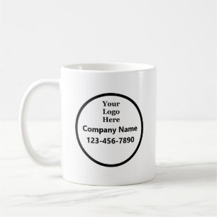 Mug Nom de l'entreprise Logo Numéro de téléphone noir 