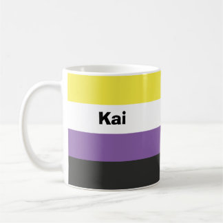 Mug Nom de l'indicateur de la fierté non binaire ou mo