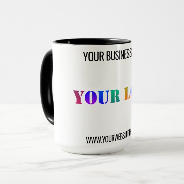 Mug Nom de logo personnalisé Site Web Promotionnel Per (Devant gauche)