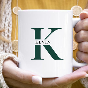 Mug Nom de monogramme minimaliste élégant