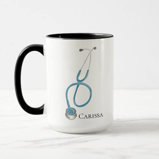 Mug Nom de stéthoscope Médicale assistant personnalisé (Gauche)