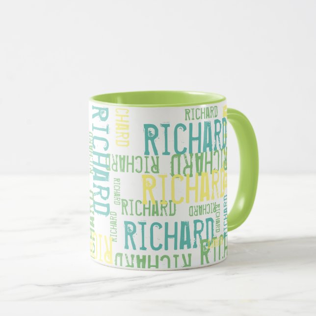 Mug Nom de typographie cool & moderne verte (Devant droit)