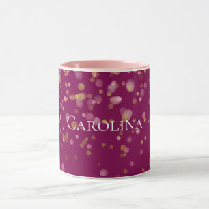 Mug Nom des points de glam Confetti en or rose