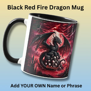 Mug Nom, Dragon de Feu Fantastique avec Crânes 
